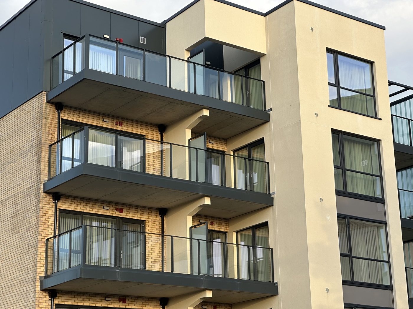 Modern apartment block that could be powered by shared rooftop solar