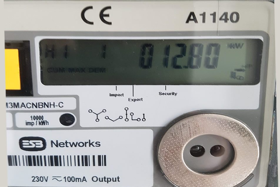 An ESB Networks electricity meter on the outside of an Irish home