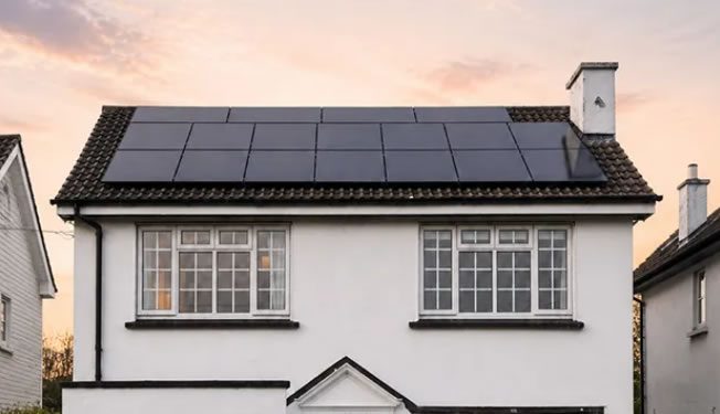Solar panels installed on a residential rooftop